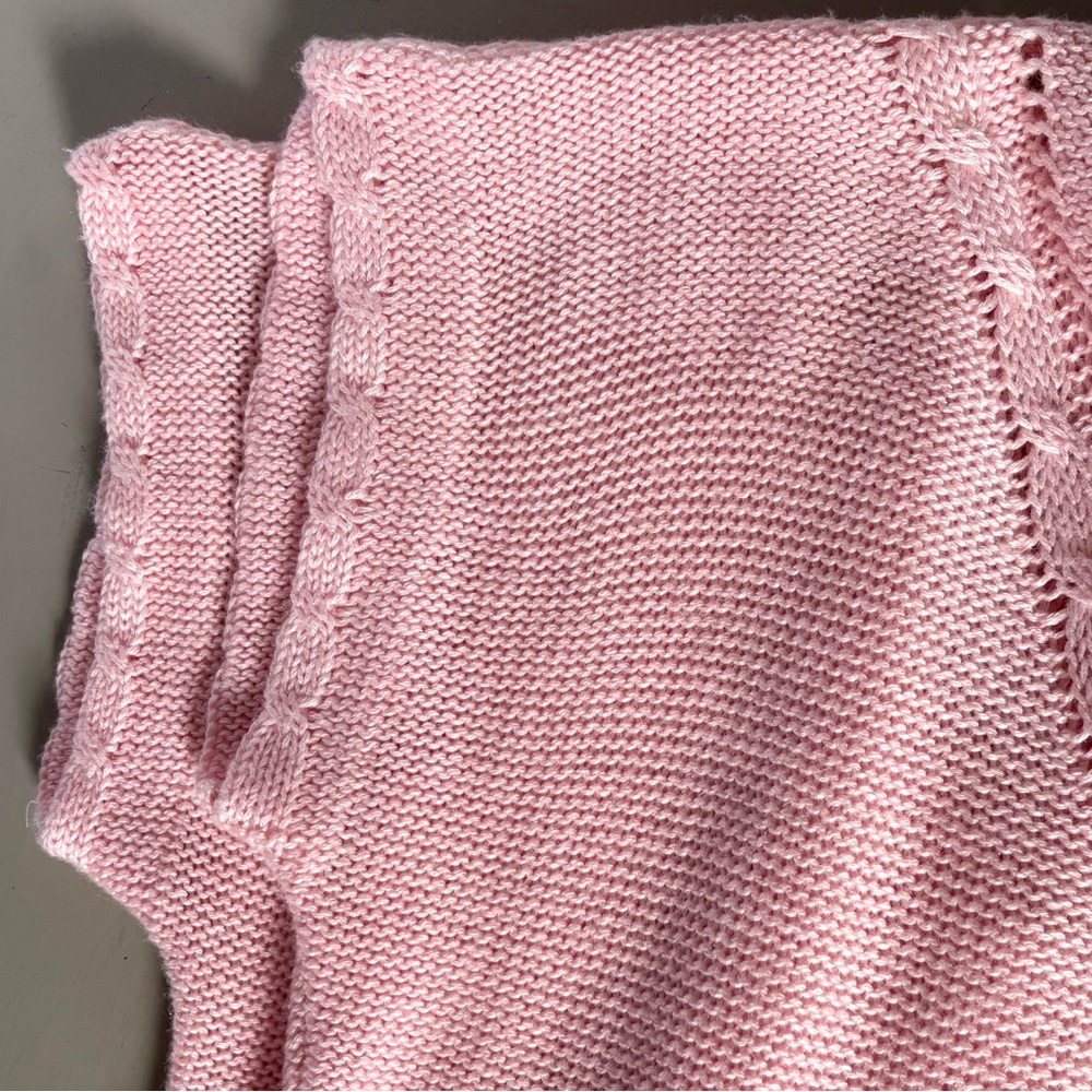Vintage 80s Angled Cable Knit V-Neck Sweater Knee Length Skirt Two-Piece Set - Picture 12 of 13